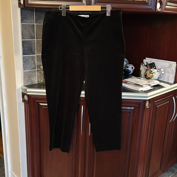 ZARA green velour straight cut cropped pants size extra large - Picture 4 of 12